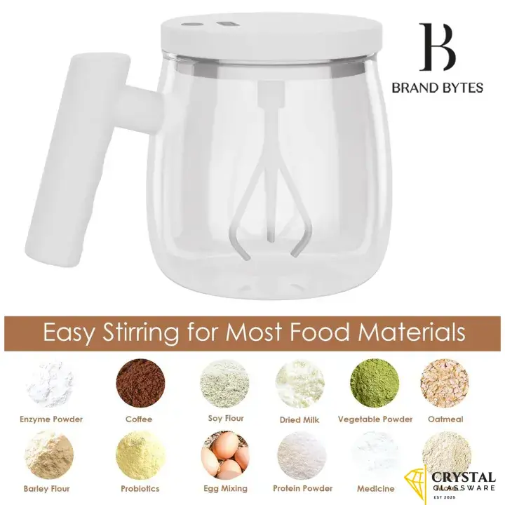 Brand Bytes 400 ml Self Stirring Mug, Electric High Speed Mixing Cup, Rechargeable Self Stirring Coffee Mug with Type C, Stirring Cup for Coffee/Milk/Protein Powder at Home/Office