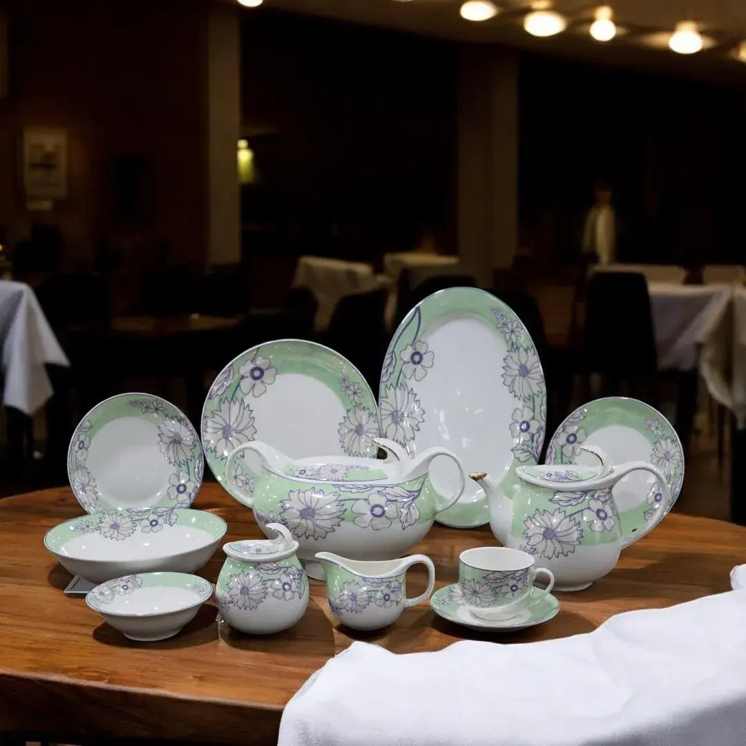 61-Piece R-Shape Bone China Dinnerware Set 