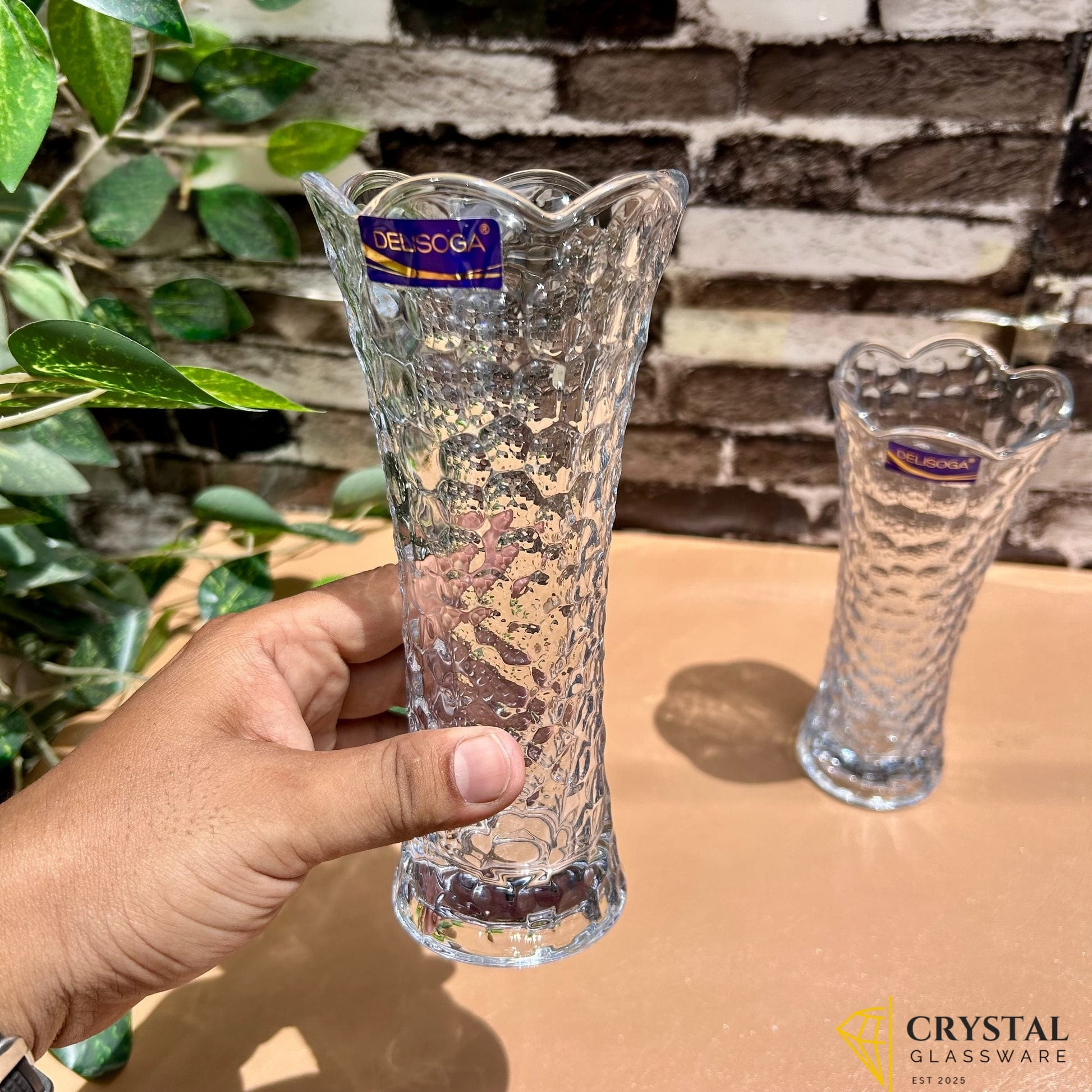 delisoga set of 2 glass vases elegant home decore for flowers arrangements