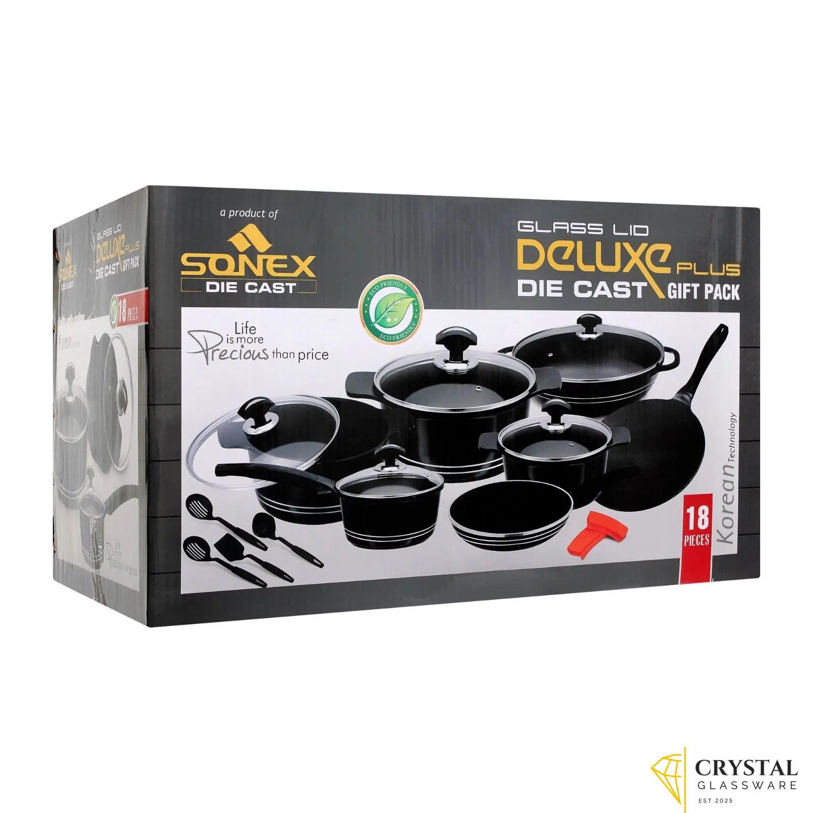 Non Stick Coating with Glass Lid Black SONEX