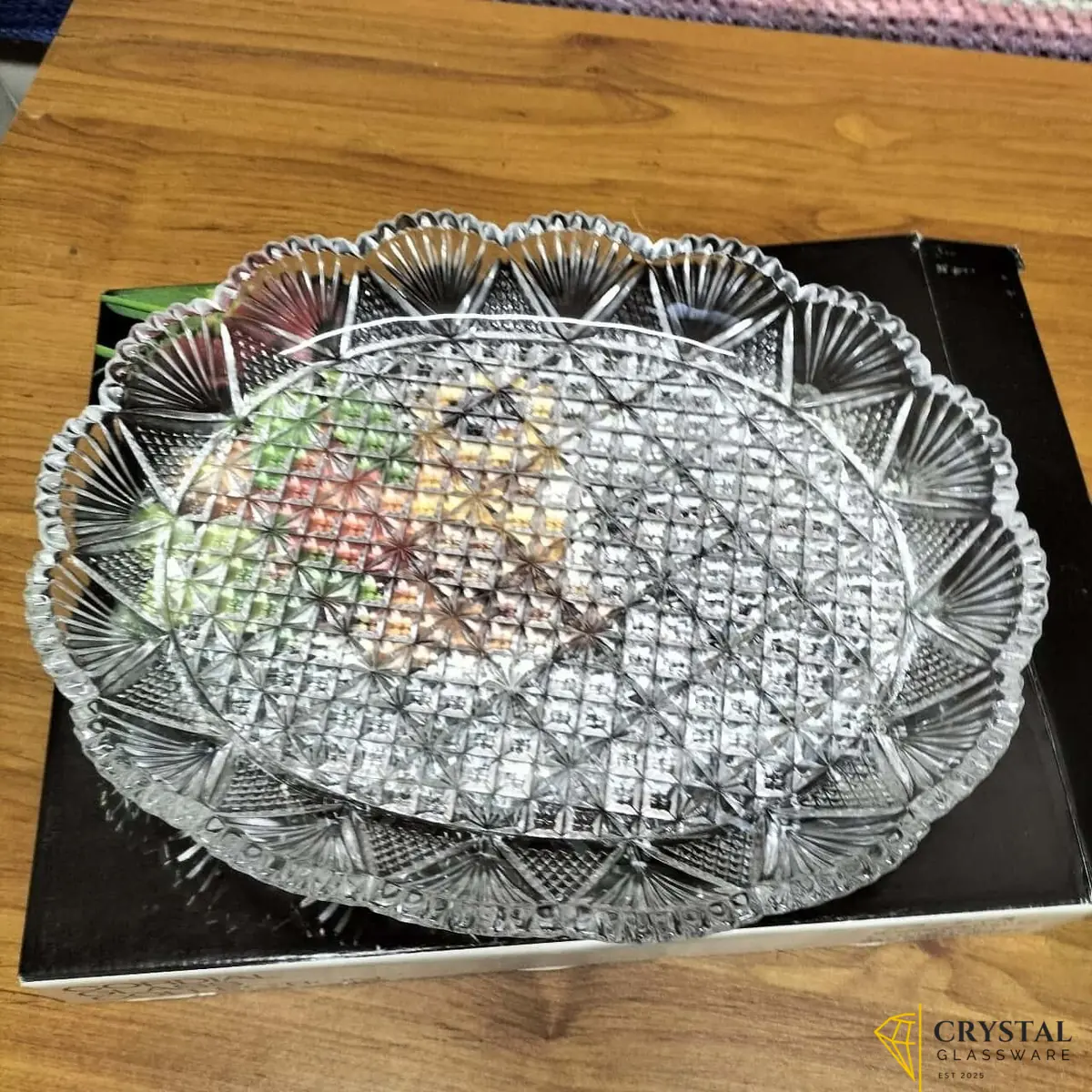 Set of 2 Elegant Glass Serving Dishes – Premium Glass Platters & Trays for Stylish Dining & Serving