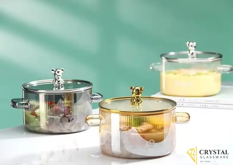 Heat Resistant Glass pot for Cooking