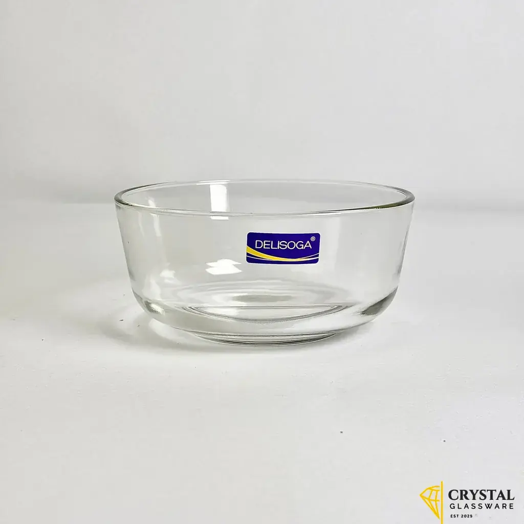 Delisoga  Large 10-Inches Glass Serving Bowls - Round & Deep Mixing Bowls