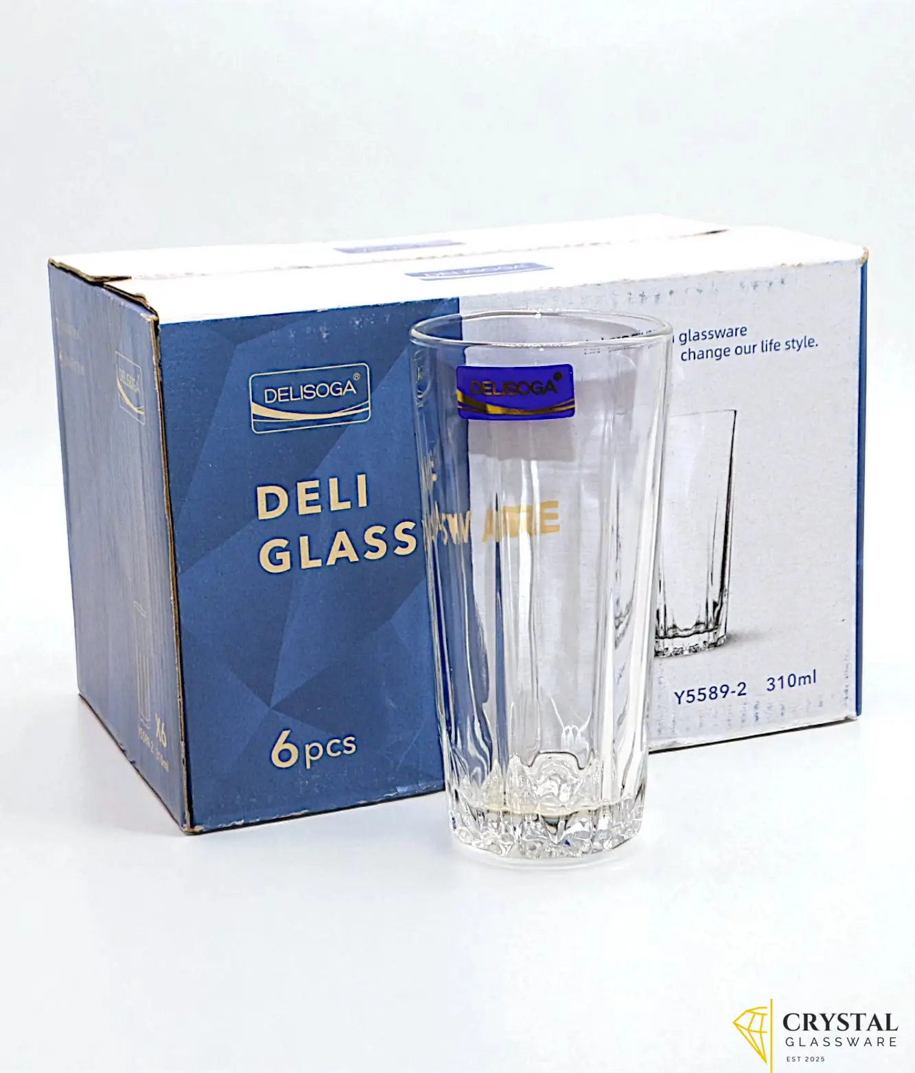 Delisoga glassware set includes six glass tumblers designed 