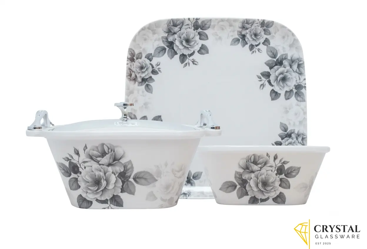 Graceware Sirena Neue Crystal Coated 88 Pcs Dinner Set  