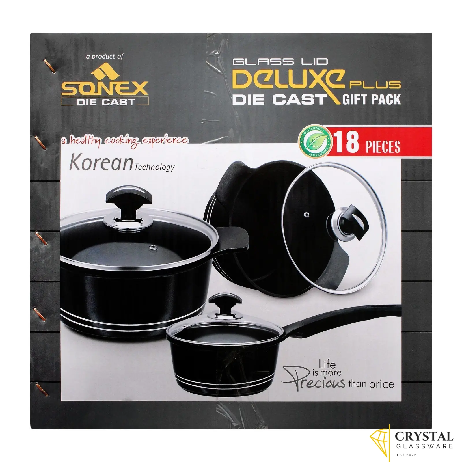 Non Stick Coating with Glass Lid Black SONEX