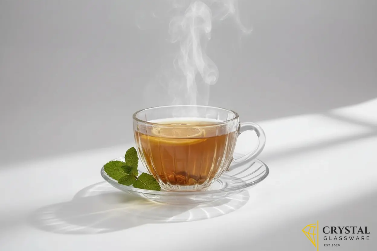 Delisoga Glass Cup and Saucer Set