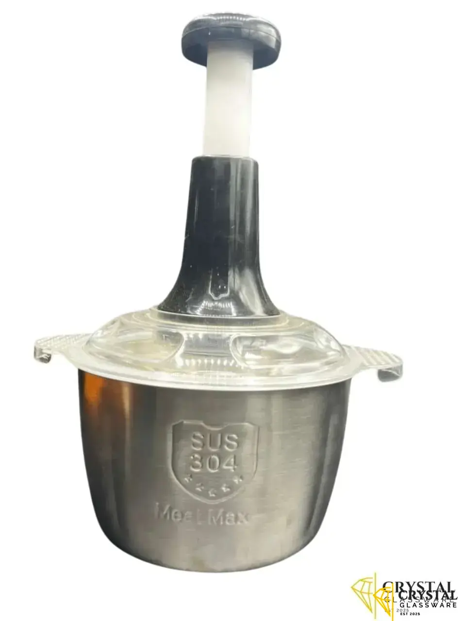 Hand chopper  Manual food chopper  Vegetable chopper  Stainless steel bowl  Meat MaxManual Hand Chopper – 2L Stainless Steel SUS304 (Meat Max)