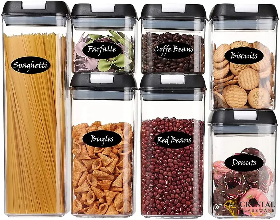 7 PCs Food Storage Container  1 Tall Container (1.7qt/1.9L), 2 Medium Containers (1.1qt/1.2L), 2 Small Containers (0.7qt/0.8L), 