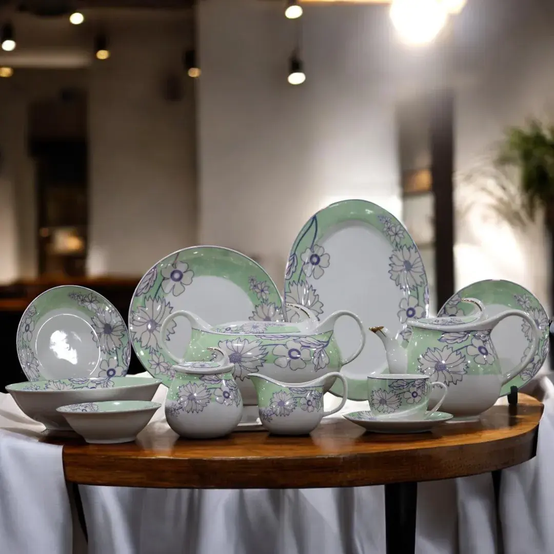 61-Piece R-Shape Bone China Dinnerware Set 