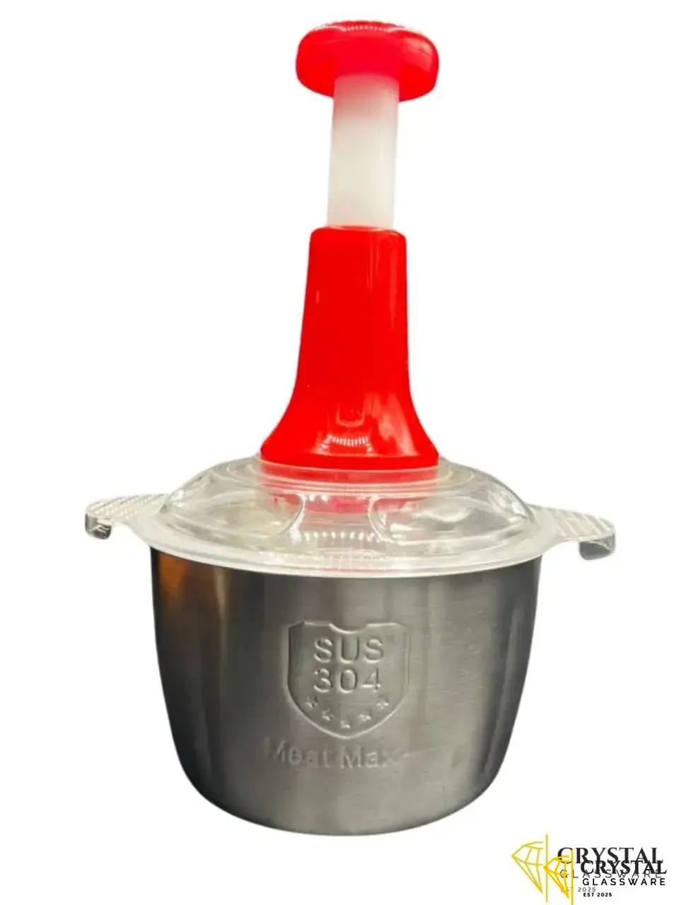 Hand chopper  Manual food chopper  Vegetable chopper  Stainless steel bowl  Meat MaxManual Hand Chopper – 2L Stainless Steel SUS304 (Meat Max)