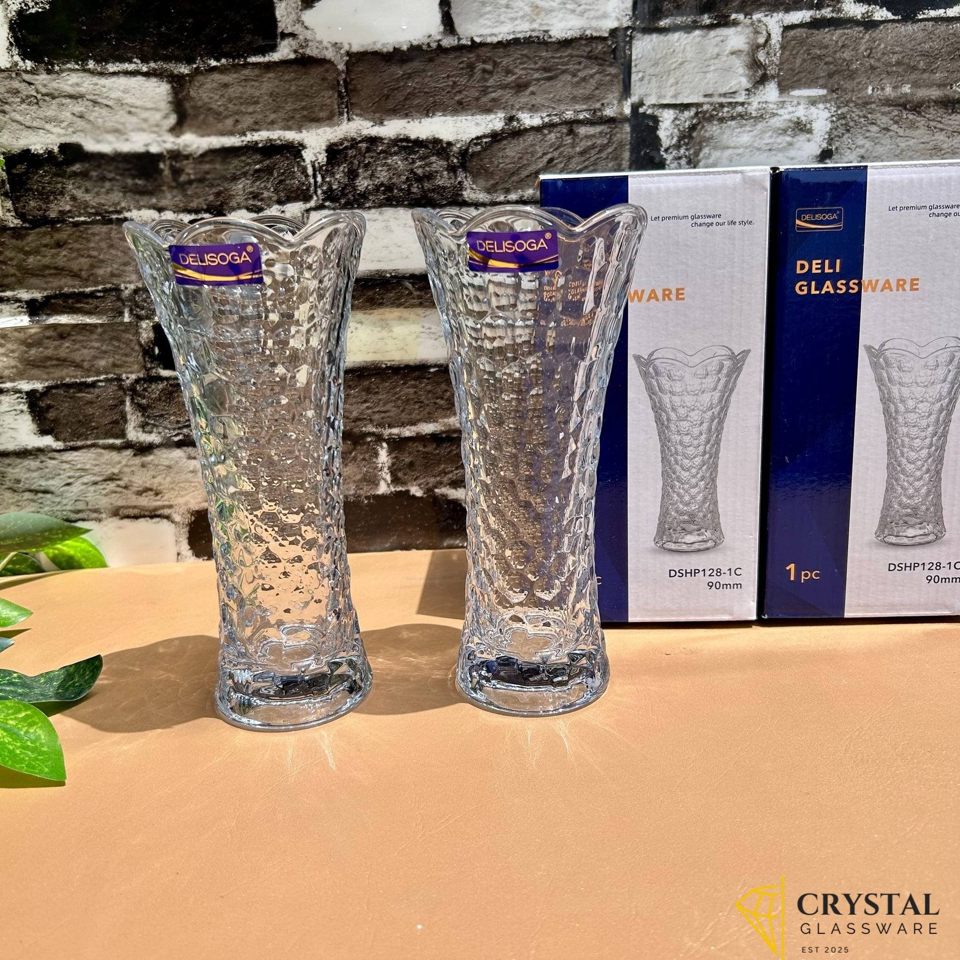 delisoga set of 2 glass vases elegant home decore for flowers arrangements