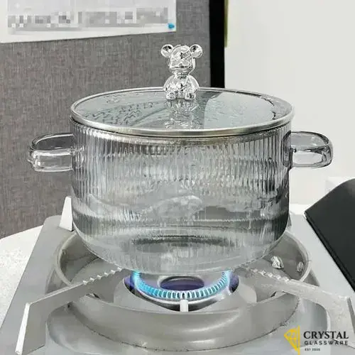 Heat Resistant Glass pot for Cooking