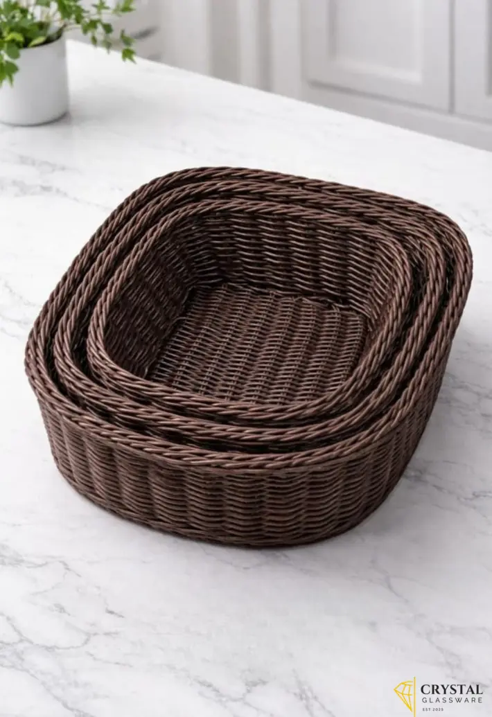 Rattan Wicker Woven Serving Basket set