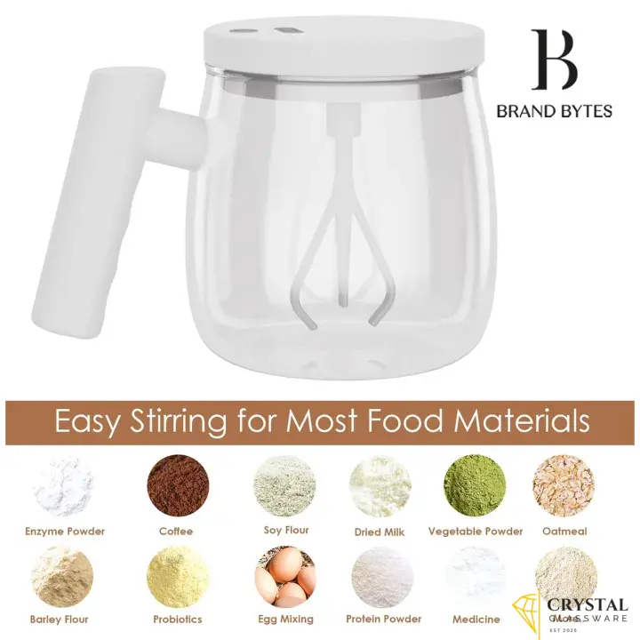 Brand Bytes 400 ml Self Stirring Mug, Electric High Speed Mixing Cup, Rechargeable Self Stirring Coffee Mug with Type C, Stirring Cup for Coffee/Milk/Protein Powder at Home/Office