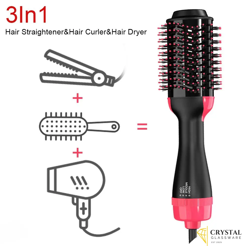 One Step 3 in 1 Hair Dryer & Styler | Hair Dryer Brush | Hot Air Brush | Hair Volumizer | Blow Dryer Brush | Hair Straightener & Curler | Electric Hair Brush | Styling Tool for Women | Multifunctional Blow Dryer Styler Comb