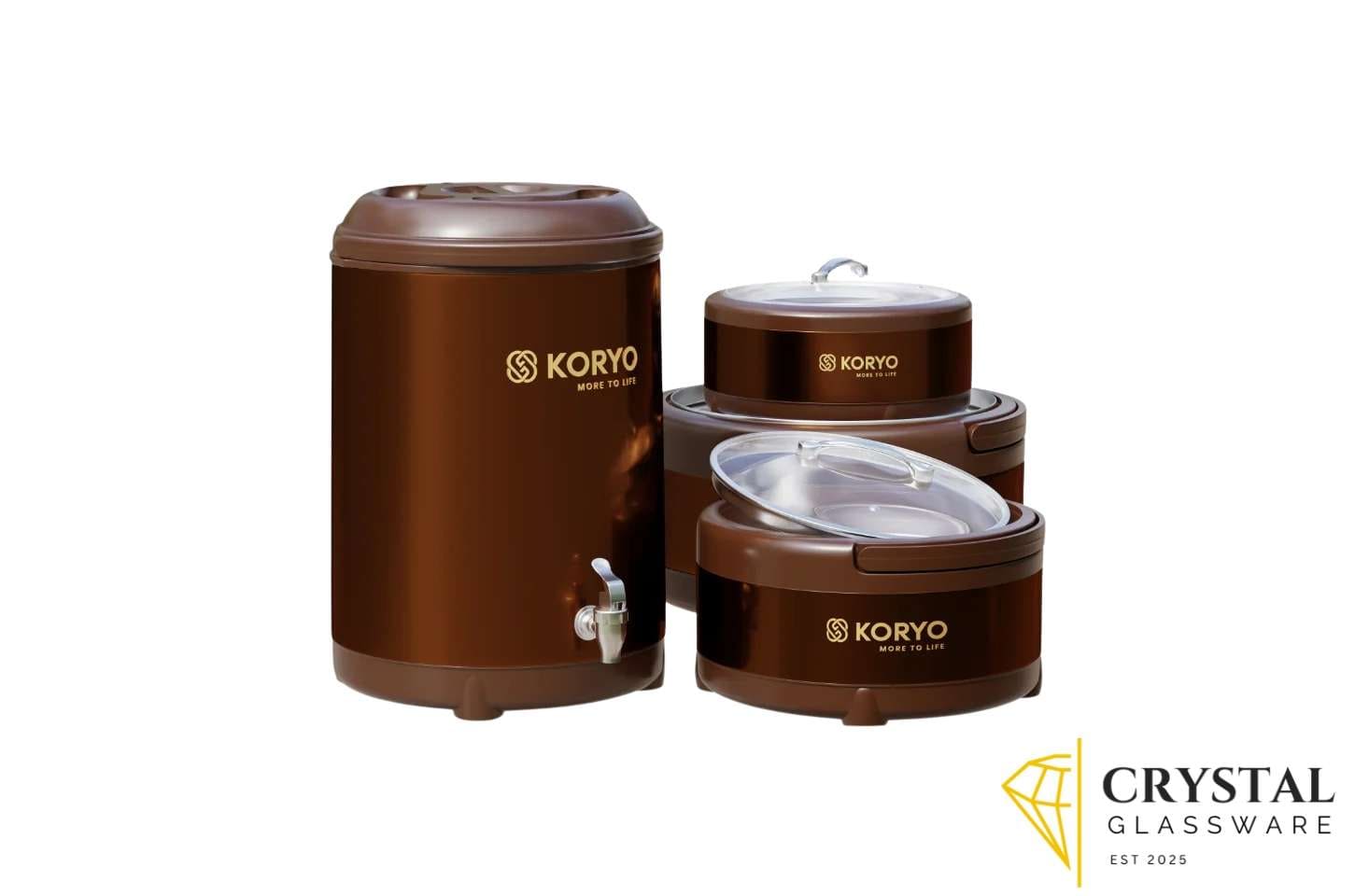 Steel Body Cooler with 3-Piece Hotpot Set – Glass Lids | Insulated Food Storage & Beverage Cooler | Ideal for Travel, Picnics & Home Use