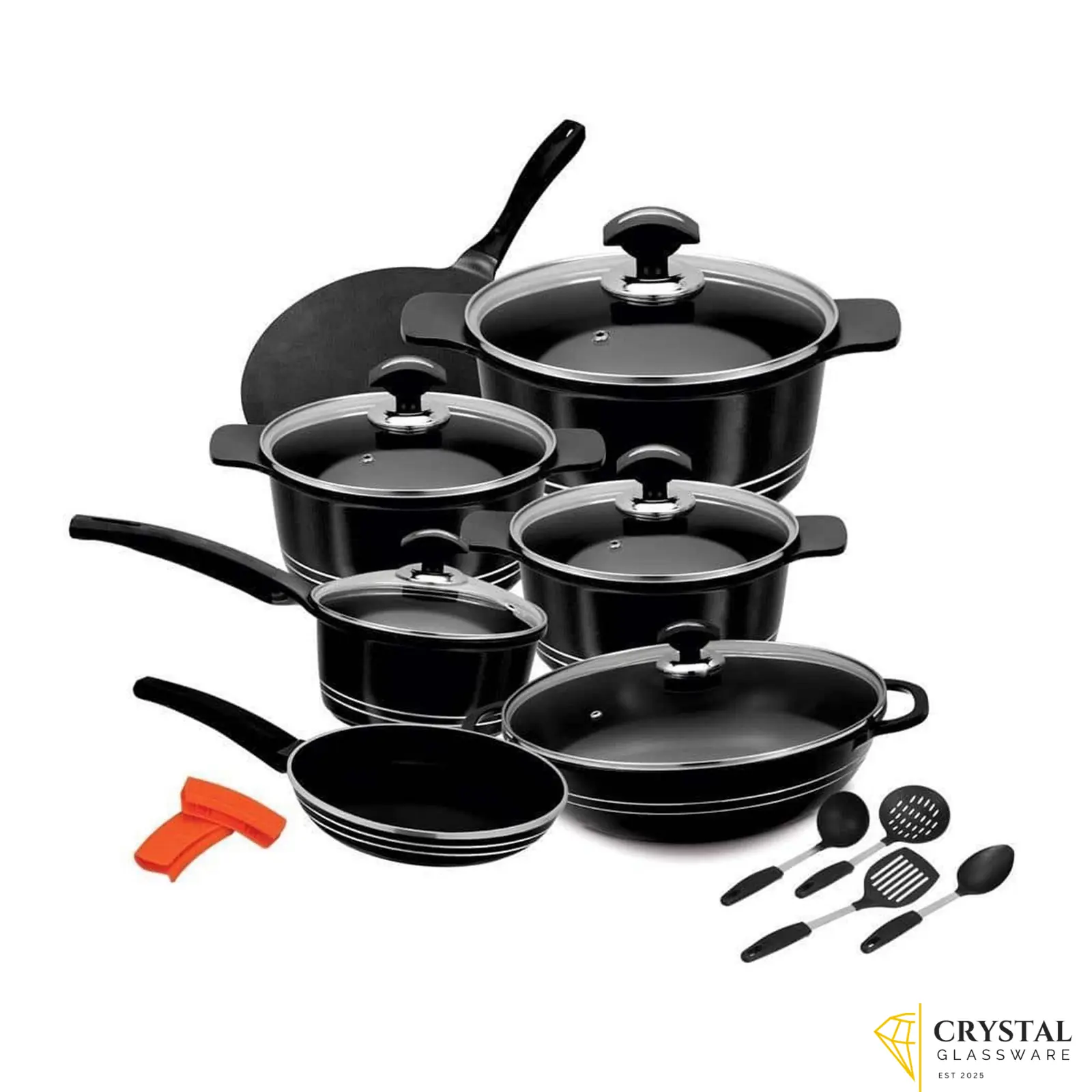 Non Stick Coating with Glass Lid Black SONEX