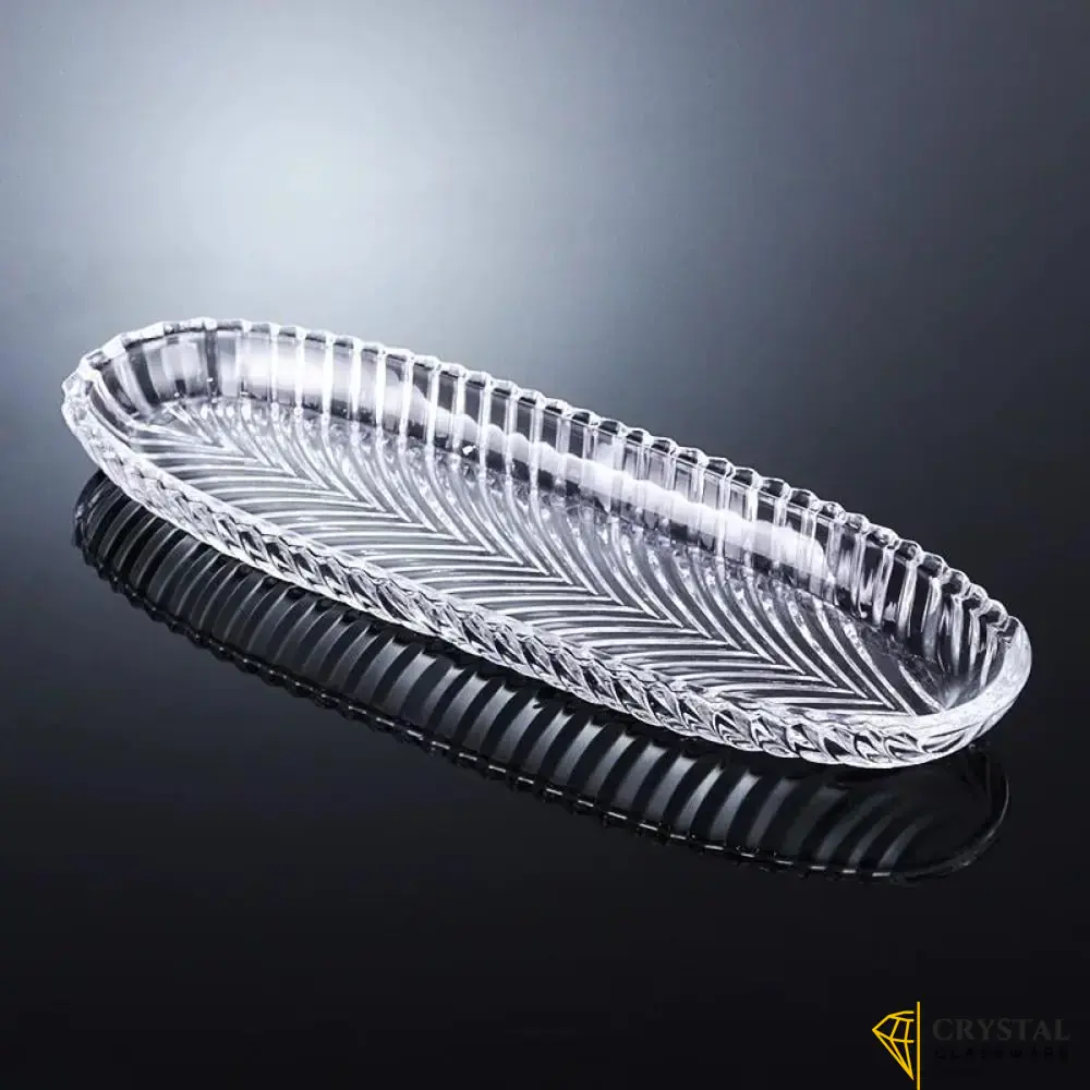 Elegant Transparent Glass Serving Dish – Perfect for Kababs, Snacks & Appetizers