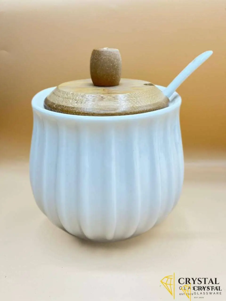 Elegent White Ceramic Sugar Pot