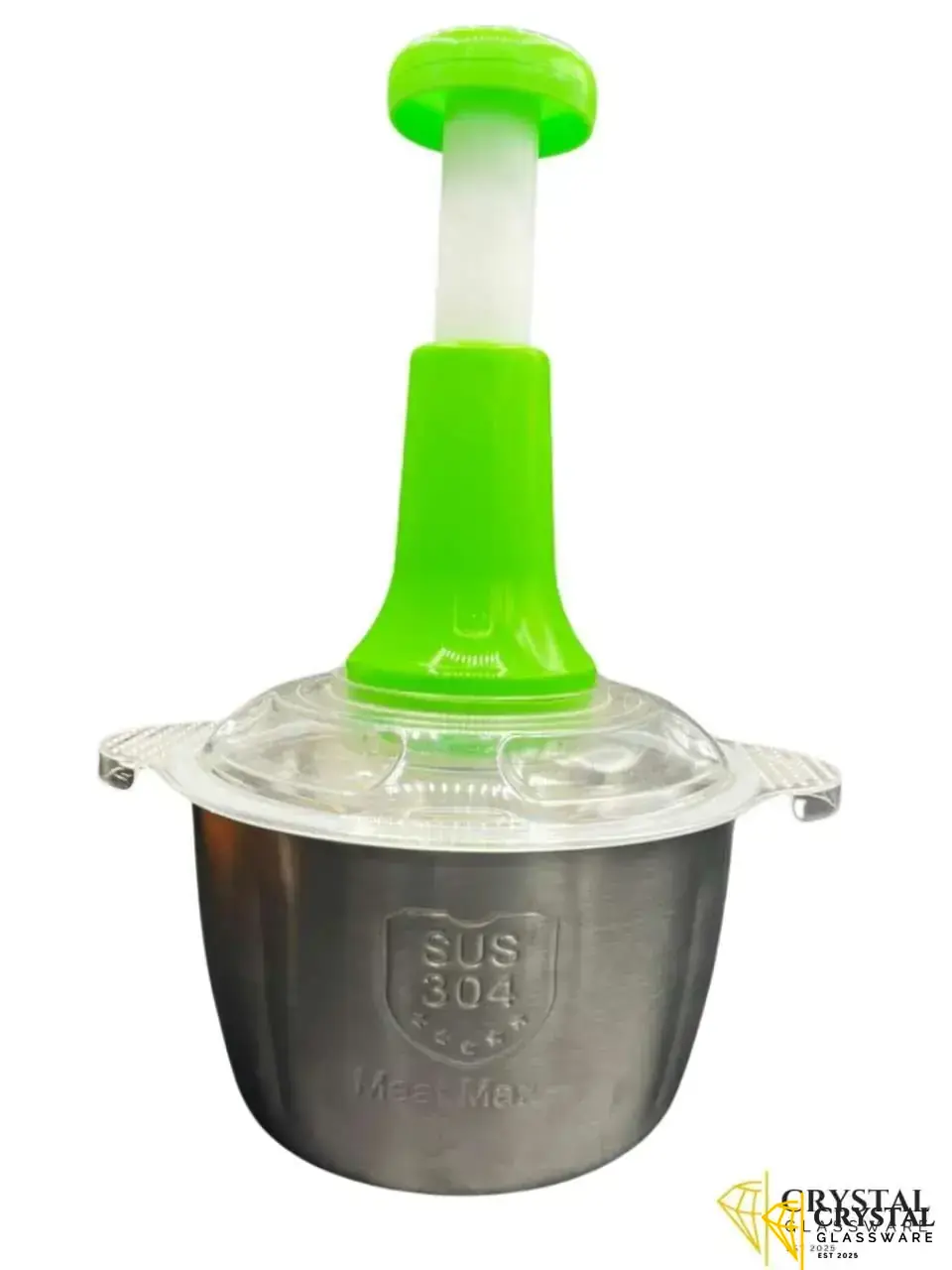 Hand chopper  Manual food chopper  Vegetable chopper  Stainless steel bowl  Meat MaxManual Hand Chopper – 2L Stainless Steel SUS304 (Meat Max)