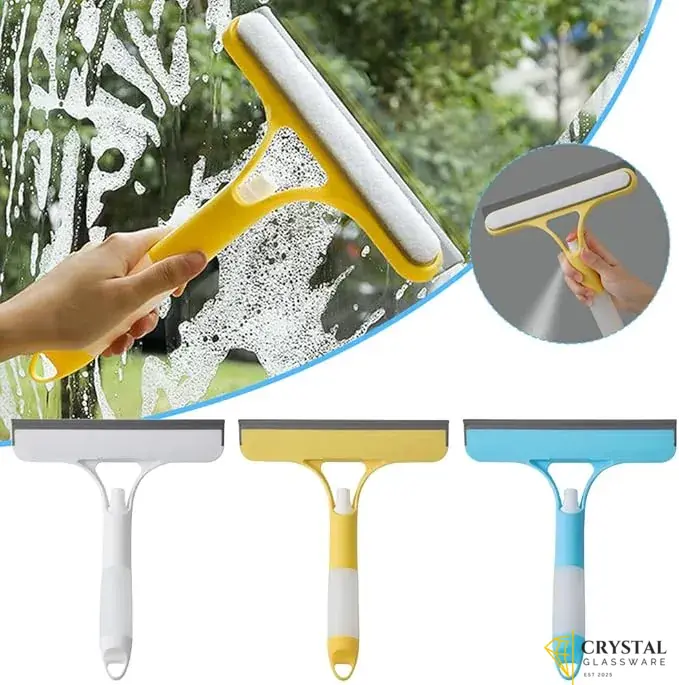 3-in-1 Multifunctional Handheld Window Cleaner with Sprayer, Squeegee, and Scraper – Ultimate Glass, Mirror, Tile, and Car Windshield Cleaning Tool – Compact, Easy-to-Use Window Wiper for Spraying, Washing & Streak-Free Scraping in Bathrooms and Kitchens