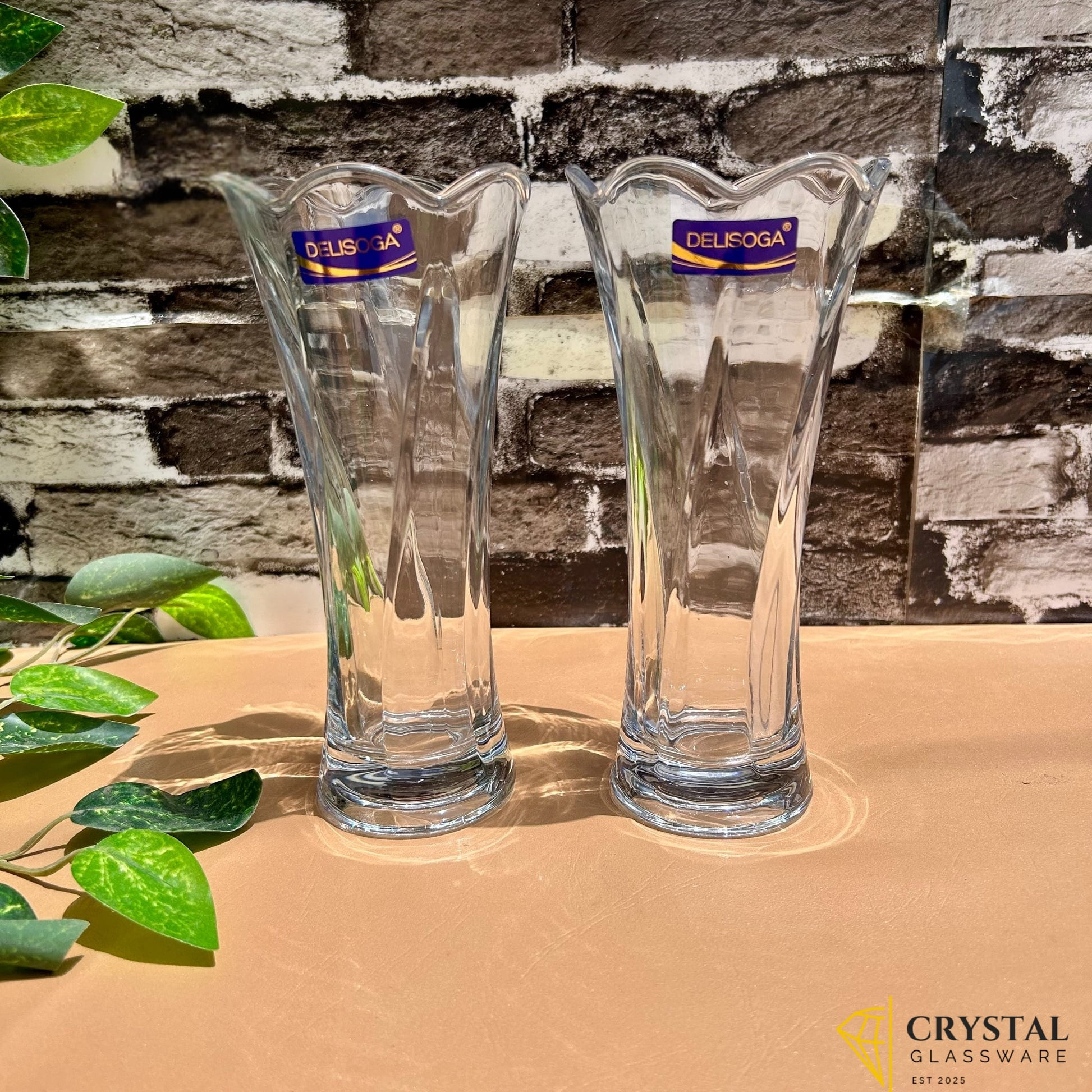 delisoga set of 2 glass vases elegant home decore for flowers arrangements