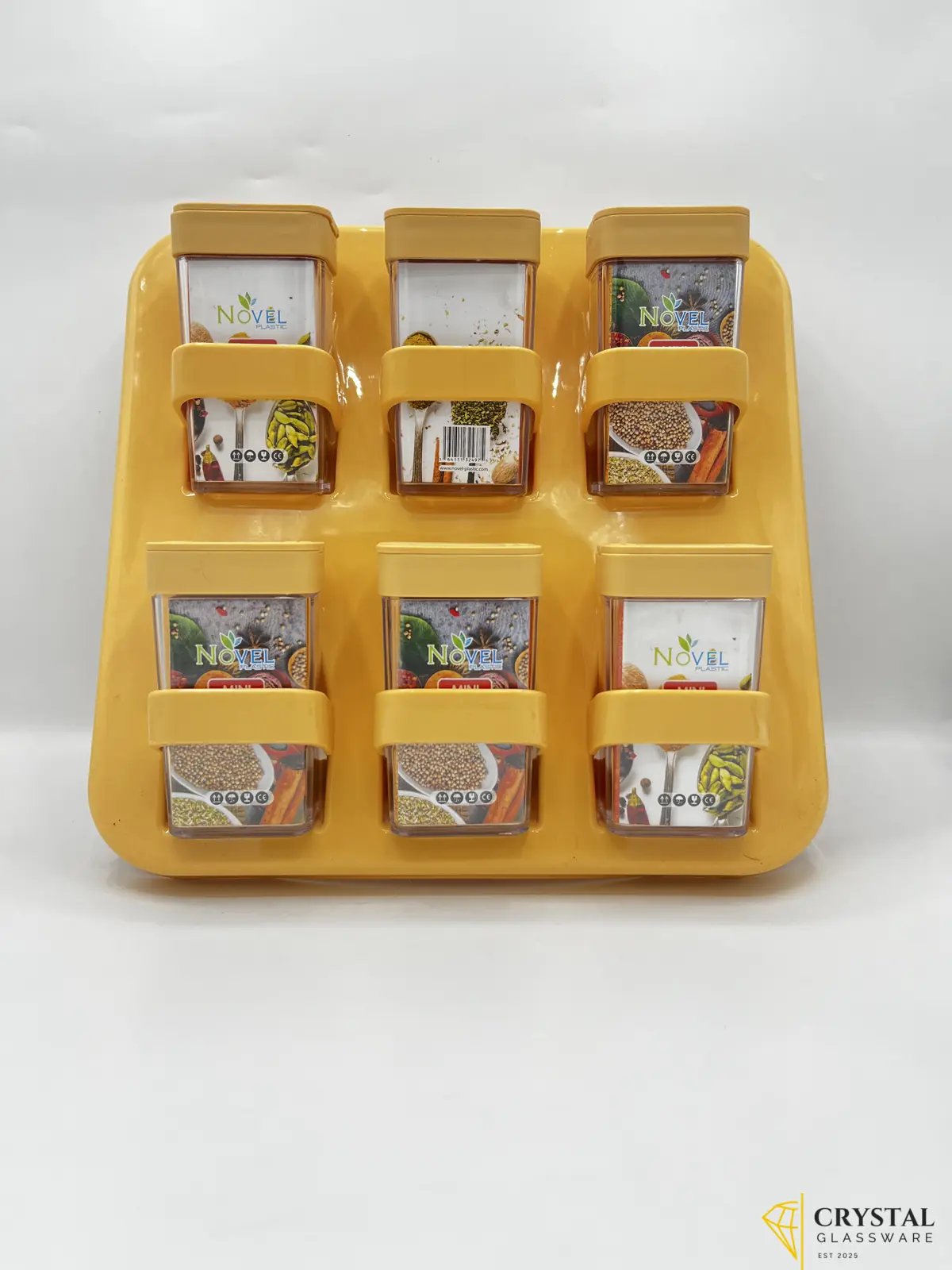 6Pcs/Set Kitchen Spice Bottle Seasoning Box with Tray